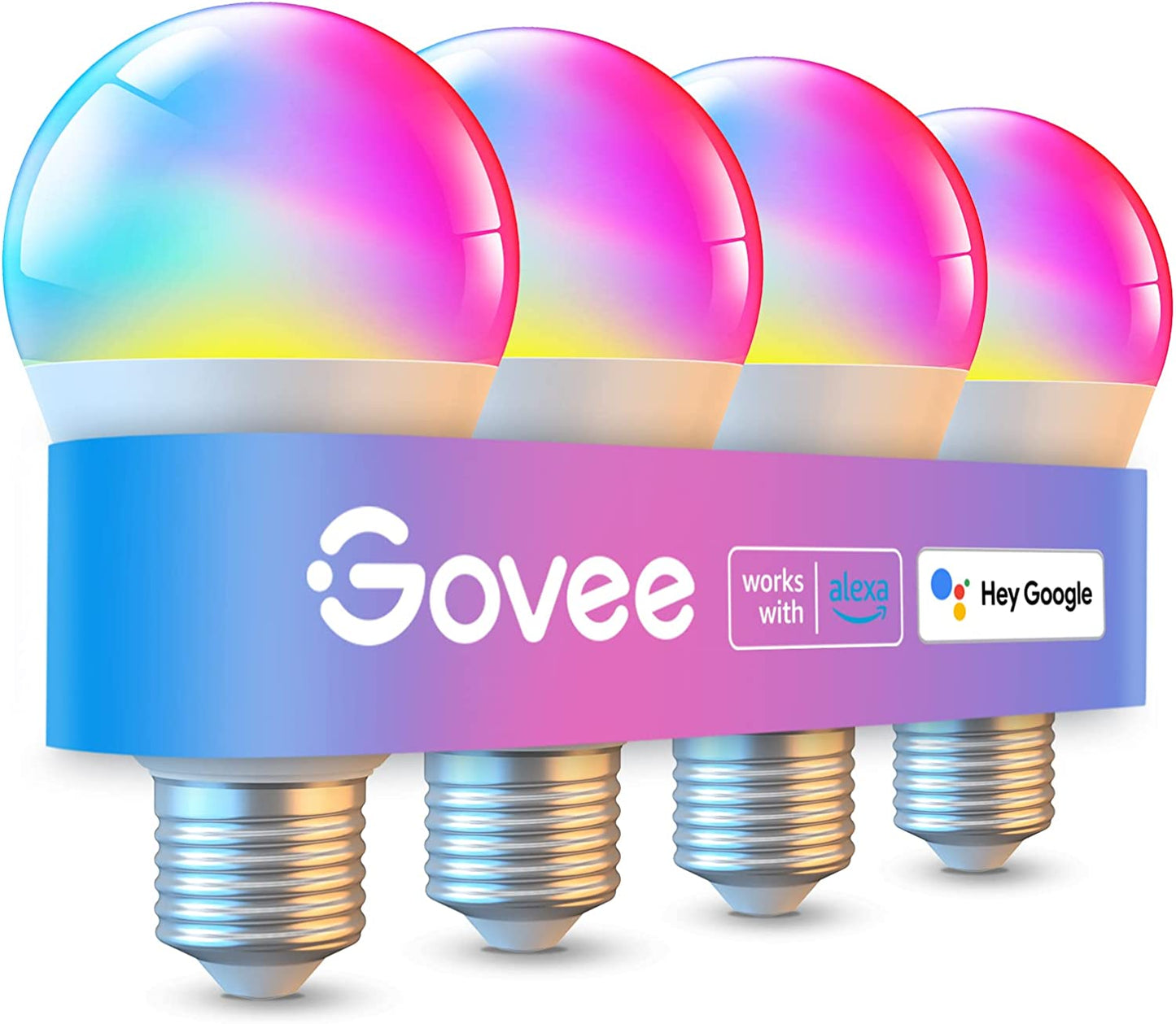 Smart Light Bulbs - Dimmable RGBWW Color Changing, Compatible with Alexa & Google Assistant, No Hub Required, 9W 60W Equivalent A19 LED for Bedroom Living Room (4 Pack)