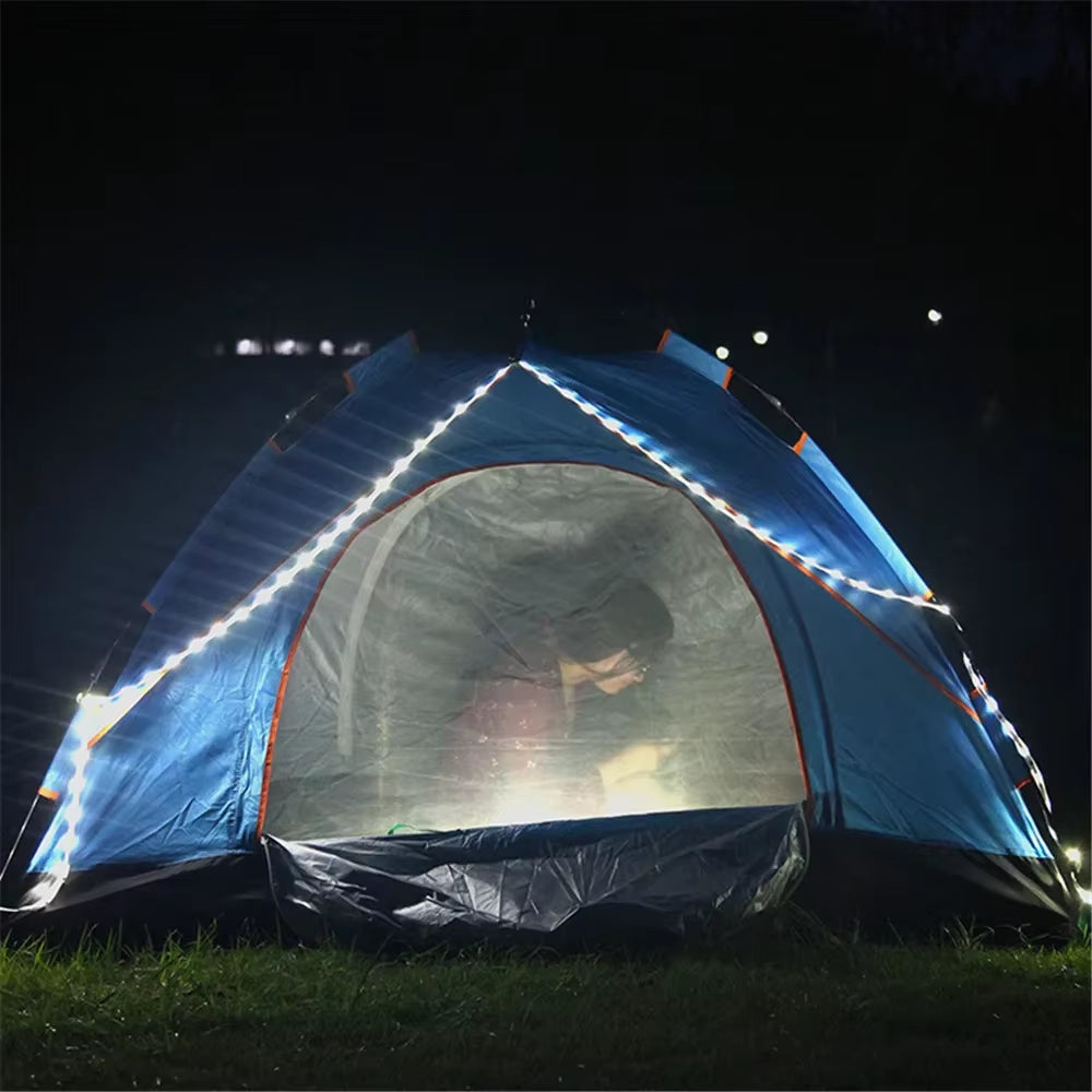 Tent LED Light Strip Waterproof Outdoor Camping Warm White Lamp Portable Impermeable Flexible Neon Strips Ribbon Lantern Lights